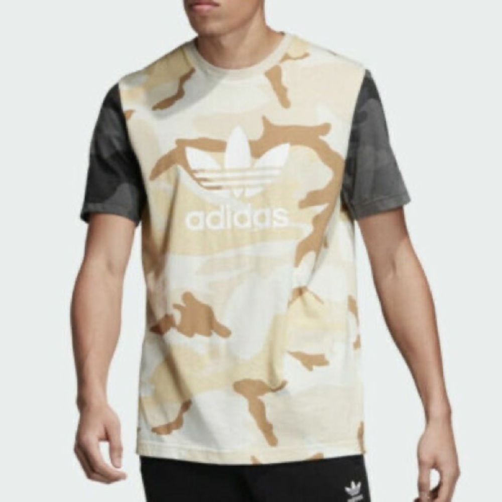 Adidas Camomix Tee ED6957‎ Short Sleeve Shirt Tan Grey Medium
